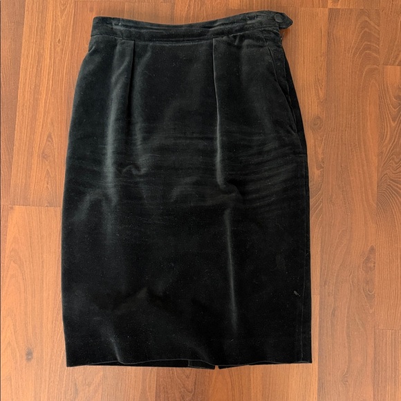 Yves Saint Laurent Dresses & Skirts - Vintage Yves Saint Laurent Black Velvet Pencil Skirt